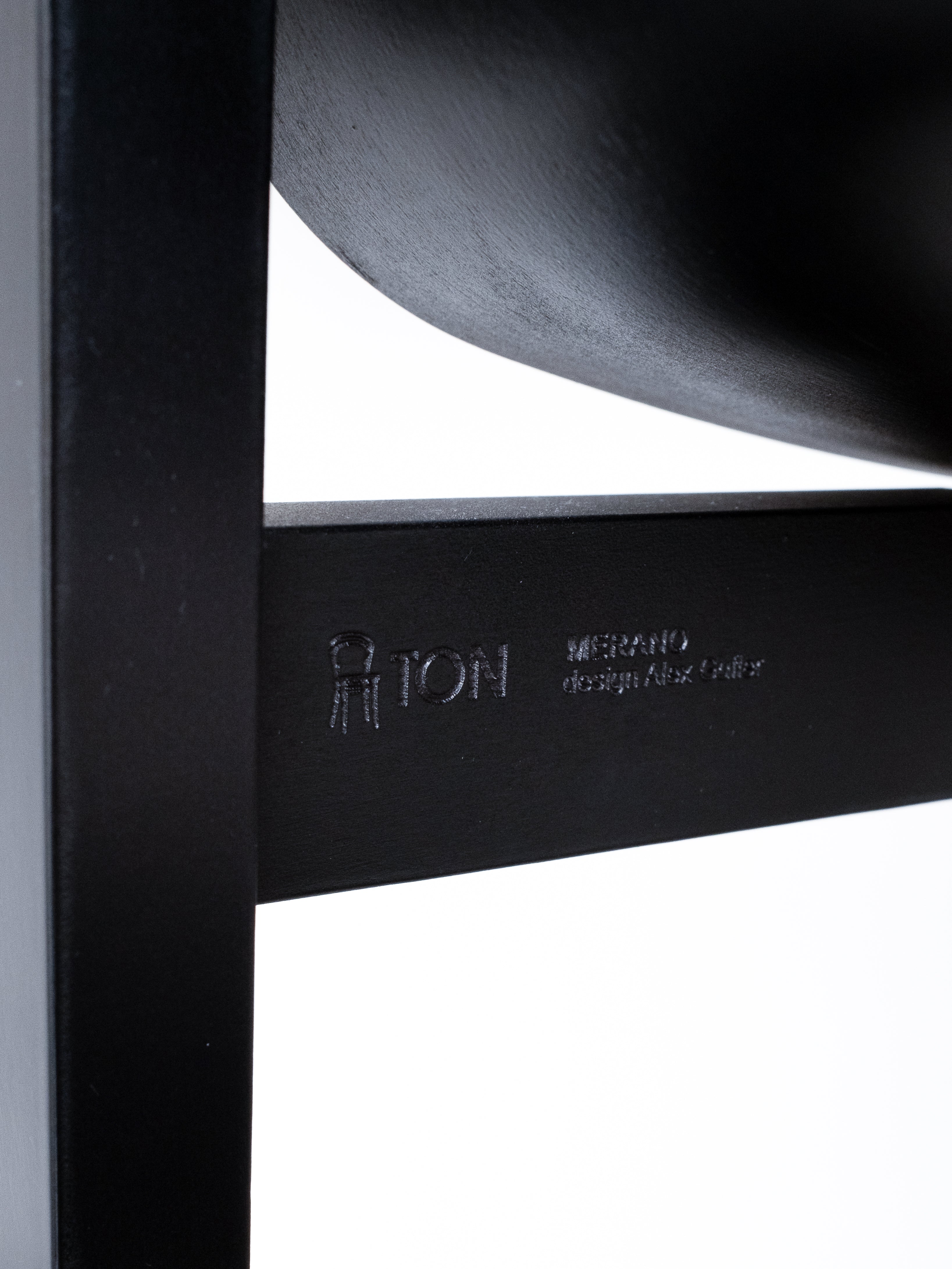 TON Merano chair by Alex Gufler, black wood detail, designer furniture
