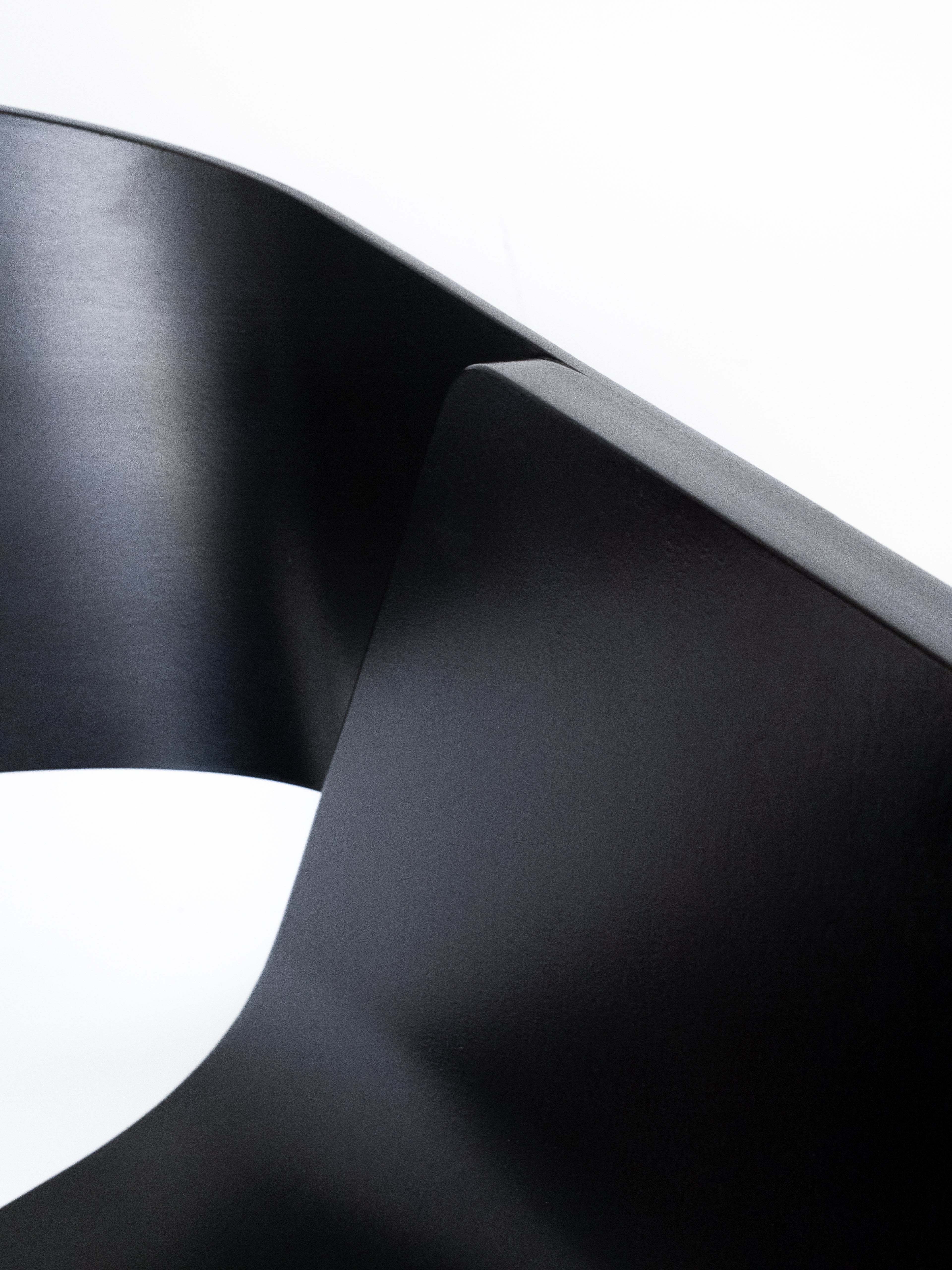 Merano Armchair seat and backrest detail, 100% beech wood, black stained, modern designer furniture